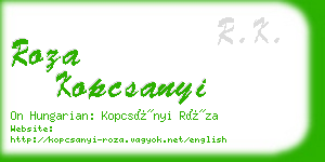 roza kopcsanyi business card